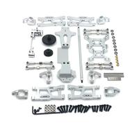 JYYTERD Ricambi per Auto RC per Wltoys per 144001 144002 144010 1/14 Kit di Parti Aggiornamento Metallo per Braccio Oscillante Asta Collegamento Blocco Sterzo RC Auto Accessori Modificati(Silver)