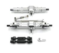 JYYTERD Ricambi per Auto RC per WPL per 1/10 C74 1/16 C14 C24 C34 C54 B14 B24 rc Car ASSE Anteriore Posteriore Metallo E Albero di Trasmissione Set Braccio Servo Upgrade Parts Accessori(Silver)