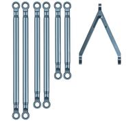 JYYTERD Tirante dello Sterzo RC per Axial per SCX24 1/24 RC Micro Crawler Parti di per Auto Collegamenti del Telaio Lega Alluminio Sospensione con estremità Asta(Gray)