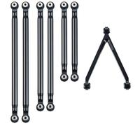 JYYTERD Tirante dello Sterzo RC per Axial per SCX24 1/24 RC Micro Crawler Parti di per Auto Collegamenti del Telaio Lega Alluminio Sospensione con estremità Asta(Black)