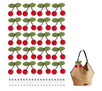 JYYWTSI 20 pezzi di ciliegie decorative con spilla da balia, accessori per costume di ciliegia, costume da ciliegia, accessori fai da te per vestiti, carnevale, cerchietto per capelli, ciliegie