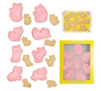 JYYWTSI Set da 8 Formine Biscotti Gatto con Piccola Spatola Nera, Stampo Biscotti 3D in Plastica, Tagliabiscotti per Biscotti Fondente Torte e Pasta, Accessori Pasticceria per Festa Natale e Compleann