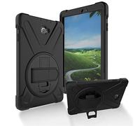 JZ 360 Degrees Kickstand Custodia Cover Compatible with Galaxy Tab A 10.1 2016 (No S Pen Version) SM-T580/T585/T587 Stand Custodia with Wrist Strap And Shoulder Strap - Black