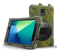 JZ 360 Degrees Kickstand Custodia Cover Compatible with Galaxy Tab A 10.5 2019 (SM-T590,T595,T597) Stand Custodia with Wrist Strap And Shoulder Strap - Camouflage