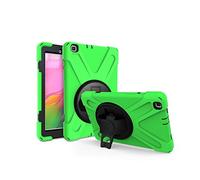 JZ 360 Degrees Kickstand Custodia Cover Compatible with Galaxy Tab A 8.0 2019 (SM-T290,T295) Stand Custodia with Wrist Strap And Shoulder Strap - Green