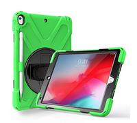 JZ 360 Degrees Kickstand Custodia Cover Compatible with iPad PRO 10.5 inch (2017) Stand Custodia with Wrist Strap,Shoulder Strap And Pencil Holder - Green