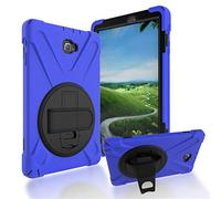 JZ 360 Degrees Kickstand Custodia Cover Compatible with Samsung Galaxy Tab A 10.1 2016 with S Pen SM-P580 Stand Custodia with Wrist Strap And Shoulder Strap - Blue