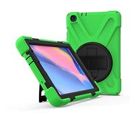 JZ 360 Degrees Kickstand Custodia Cover Compatible with Samsung Galaxy Tab A 8.0 with S Pen Custodia (2019) SM-P200/P205 Stand Custodia with Wrist Strap And Shoulder Strap - Green