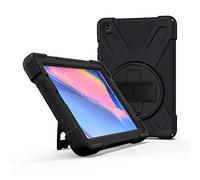 JZ 360 Degrees Kickstand Custodia Cover Compatible with Samsung Galaxy Tab A 8.0 with S Pen Custodia (2019) SM-P200/P205 Stand Custodia with Wrist Strap And Shoulder Strap - Black