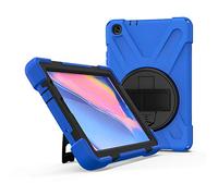 JZ 360 Degrees Kickstand Custodia Cover Compatible with Samsung Galaxy Tab A 8.0 with S Pen Custodia (2019) SM-P200/P205 Stand Custodia with Wrist Strap And Shoulder Strap - Blue