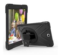 JZ 360 Degrees Kickstand Custodia Cover Compatible with Samsung Galaxy Tab A 9.7 2015 (SM-T550) Stand Custodia with Wrist Strap And Shoulder Strap - Black