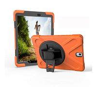 JZ 360 Degrees Kickstand Custodia Cover Compatible with Samsung Galaxy Tab S3 9.7 (SM-T820,T825,T827) Stand Custodia with Wrist Strap And Shoulder Strap - Orange