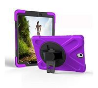 JZ 360 Degrees Kickstand Custodia Cover Compatible with Samsung Galaxy Tab S3 9.7 (SM-T820,T825,T827) Stand Custodia with Wrist Strap And Shoulder Strap - Purple