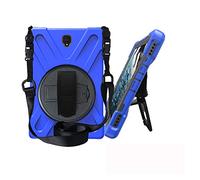JZ 360 Degrees Kickstand Custodia Cover Compatible with Samsung Galaxy Tab S4 10.5 (SM-T830,T835,T837) Stand Custodia with Wrist Strap And Shoulder Strap - Blue