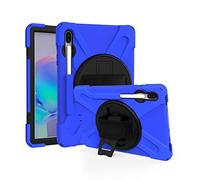 JZ 360 Degrees Kickstand Custodia Cover Compatible with Samsung Galaxy Tab S6 10.5 2020 (SM-T860/T865/T867) Stand Custodia with Wrist Strap,Shoulder Strap And Pencil Holder - Blue