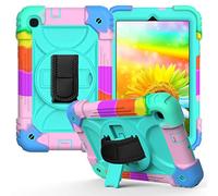 JZ Bicolor Rotating Bracket Custodia Compatible with Samsung Galaxy Tab A 8.4 2020 (SM-T307) Stand Custodia with Wrist Strap And Shoulder Strap - Colour + Baby Green