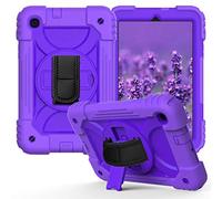JZ Bicolor Rotating Bracket Custodia Compatible with Samsung Galaxy Tab A 8.4 2020 (SM-T307) Stand Custodia with Wrist Strap And Shoulder Strap - Purple
