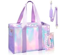 JZ Borsa tote da spiaggia iridescente da 26 l, grande, impermeabile, con tracolla regolabile, custodia per bagagli e chiusura a cerniera, per donne, viaggi, piscina e shopping