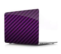 JZ Caso per MacBook Air 13 inch (M4 M3 M2, A2681 A3113 A3240) - Crystal Hard Shell con tessura in fibra di carbonio,Pad antiscivolo, ultra sottile e leggero - Purple