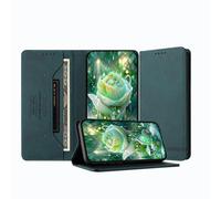 JZ Cassa portafoglio magnetico Flip Premium per Honor 60 5G Case Blocco RFID, resistente agli urti, carica wireless compatibile - Green