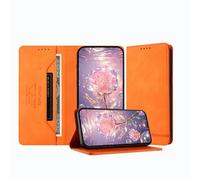 JZ Cassa portafoglio magnetico Flip Premium per Honor X8a 5G / X8 5G Case Blocco RFID, resistente agli urti, carica wireless compatibile - Orange