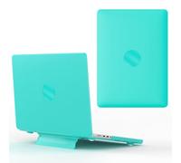 JZ Colore Solido Frosting a Guscio Duro Caso per MacBook PRO 13 with M1/M2/Touch ID (A2338/A2289/A2251/A2159/A1706/A1708/A1989) con Staffa Pieghevole Laptop Case - Baby Green