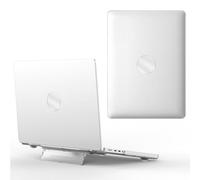 JZ Colore Solido Frosting a Guscio Duro Caso per MacBook PRO 13 with M1/M2/Touch ID (A2338/A2289/A2251/A2159/A1706/A1708/A1989) con Staffa Pieghevole Laptop Case - White