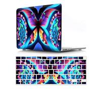 JZ Colored Butterfly Custodia Compatibile con MacBook Air 13 inch with M3 Chip A3113 M2 A26811 Copertura Protettiva Snap-On Hard Shell con Copertura Tastiera- C