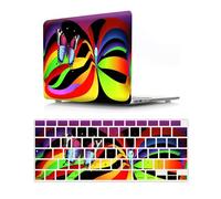 JZ Colored Butterfly Custodia Compatibile con MacBook Air 13 Old Release A1369 A1466 Copertura Protettiva Snap-On Hard Shell con Copertura Tastiera- I