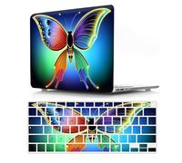 JZ Colored Butterfly Custodia Compatibile con MacBook PRO 15 inch 2016-2019 A1707 A1990 Copertura Protettiva Snap-On Hard Shell con Copertura Tastiera- A