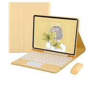 JZ Combo Magnetic Touch Tastiera Caso per iPad 9th/8th/7th Generation 10.2 inch Case con copertura tastiera e mouse (Penna non inclusa) For iPad 10.2 inch 2021/2020/2019 - Yellow
