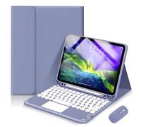 JZ Combo Magnetic Touch Tastiera Caso per iPad Air 5th/4th Generation Case con copertura tastiera e mouse (Penna non inclusa) For iPad Air 5th/4th Gen (2022/2020) - Purple