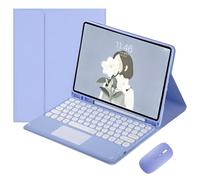 JZ Combo Magnetic Touch Tastiera Caso per iPad Air 5th/4th Generation Case con copertura tastiera e mouse (Penna non inclusa) For iPad Air 5th/4th Gen (2022/2020) - Violet