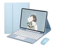 JZ Combo Magnetic Touch Tastiera Caso per iPad Mini 6th Gen /7th 7 Generation (A17 Pro) 2024 Case con copertura tastiera e mouse (Penna non inclusa) For iPad Mini 7th/6th Generation - Blue