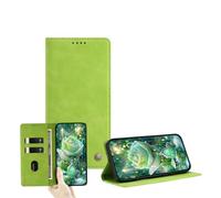 JZ Cuoio PU ultrasottile portefeuille Cas pour OnePlus 13R 5G con scheda finestra, blocco RFID, supporto a colpo e chiusura magnetica - Green