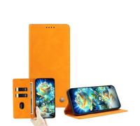 JZ Cuoio PU ultrasottile portefeuille Cas pour OnePlus Nord 2T con scheda finestra, blocco RFID, supporto a colpo e chiusura magnetica - Yellow