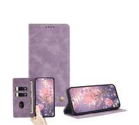 JZ Cuoio PU ultrasottile portefeuille Cas pour TCL 30 LE con scheda finestra, blocco RFID, supporto a colpo e chiusura magnetica - Violet