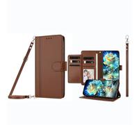 JZ Custodia a portafoglio per HMD Pulse/Plus/Pro, con 9 scomparti per carte di credito e finestra per foto, custodia a portafoglio in pelle di alta qualità con cavalletto, cordino regolabile e