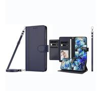 JZ Custodia a portafoglio per HMD Pulse/Plus/Pro, con 9 scomparti per carte di credito e finestra per foto, custodia a portafoglio in pelle di alta qualità con cavalletto, cordino regolabile e