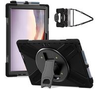 JZ Custodia in Silicone per for Surface Pro X 13 inch Con supporto girevole a 360°, montaggio VESA compatibile, tracolla e proteggi schermo - Black