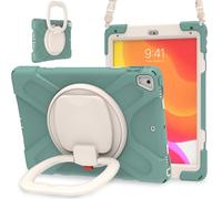 JZ Custodia Per iPad 5th/6th / Pro 9.7 / Air 2, antiurto resistente Heavy Duty con supporto rotante 360°,impugnatura e tracolla - Emerald Green