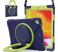 JZ Custodia Per iPad 5th/6th / Pro 9.7 / Air 2, antiurto resistente Heavy Duty con supporto rotante 360°,impugnatura e tracolla - Nary Blue&Lime