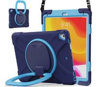 JZ Custodia Per iPad 5th/6th / Pro 9.7 / Air 2, antiurto resistente Heavy Duty con supporto rotante 360°,impugnatura e tracolla - Nary Blue&Blue