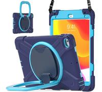 JZ Custodia Per iPad Mini 4/5, antiurto resistente Heavy Duty con supporto rotante 360°,impugnatura e tracolla - Nary Blue&Blue