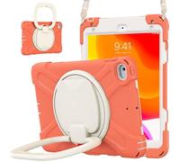 JZ Custodia Per iPad Mini 4/5, antiurto resistente Heavy Duty con supporto rotante 360°,impugnatura e tracolla - Coral Orange