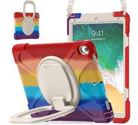 JZ Custodia Per iPad Pro 10.5 inch/Air 3rd Gen, antiurto resistente Heavy Duty con supporto rotante 360°,impugnatura e tracolla - Colourful Red