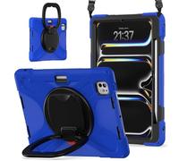 JZ Custodia Per iPad Pro 11 (M5/M4), antiurto resistente Heavy Duty con supporto rotante 360°,impugnatura e tracolla - Blue