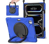 JZ Custodia Per iPad Pro 13 (M5/M4), antiurto resistente Heavy Duty con supporto rotante 360°,impugnatura e tracolla - Blue