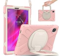 JZ Custodia Per Lenovo Tab M10 Plus 2020 / K10 2021 10.3 inch, antiurto resistente Heavy Duty con supporto rotante 360°,impugnatura e tracolla - Pink
