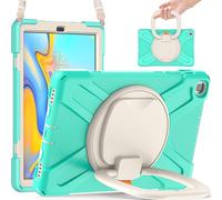 JZ Custodia Per Samsung Galaxy Tab A (10.1 inch) 2019 T510/T515, antiurto resistente Heavy Duty con supporto rotante 360°,impugnatura e tracolla - Mint Green